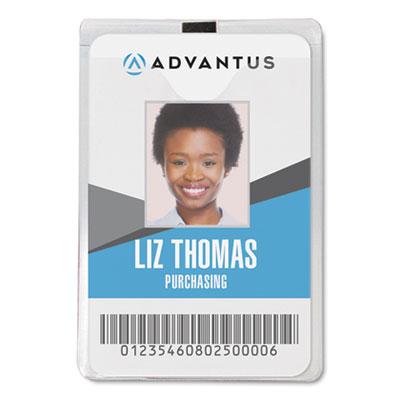 View larger image of ID Badge Holders with Clip, Vertical, Clear 3.38" x 4.25" Holder, 3.13" x 3.75" Insert, 50/Pack