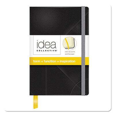View larger image of Idea Collective Journal, Hardcover with Elastic Closure, 1-Subject, Wide/Legal Rule, Black Cover, (96) 5.5 x 3.5 Sheets
