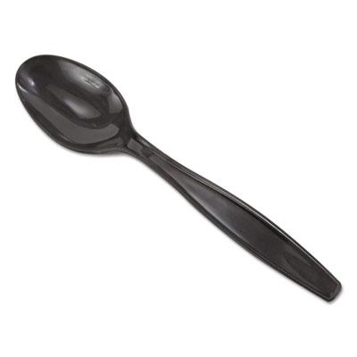View larger image of Individually Wrapped Heavyweight Teaspoons, Polypropylene, Black, 1,000/carton