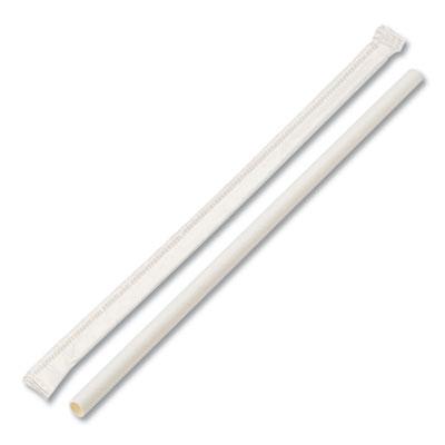 View larger image of Individually Wrapped Paper Straws, 7 3/4" x 1/4", White, 3200/Carton