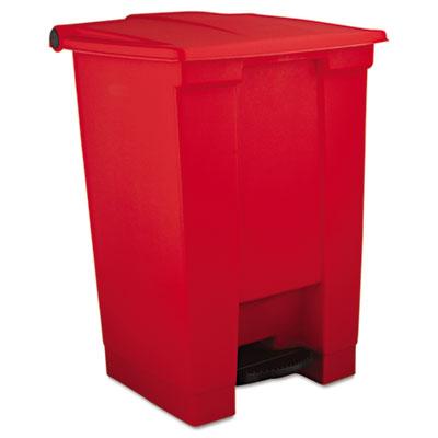 View larger image of Indoor Utility Step-On Waste Container, 12 gal, Plastic, Red