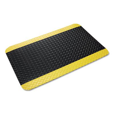 View larger image of Industrial Deck Plate Anti-Fatigue Mat, Vinyl, 36 x 60, Black/Yellow Border