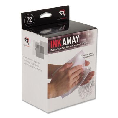 View larger image of Ink Away Hand Cleaning Pads, Cloth, White, 72/Pack