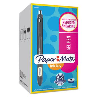 View larger image of InkJoy Gel Pen, Retractable, Medium 0.7 mm, Black Ink, Black/Smoke Barrel, 36/Pack