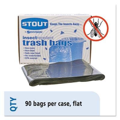 View larger image of Insect-Repellent Trash Bags, 30 gal, 2 mil, 33" x 40", Black, 90/Box