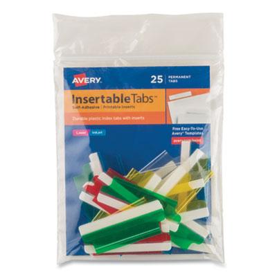 View larger image of Insertable Index Tabs with Printable Inserts, 1/5-Cut, Assorted Colors, 2" Wide, 25/Pack