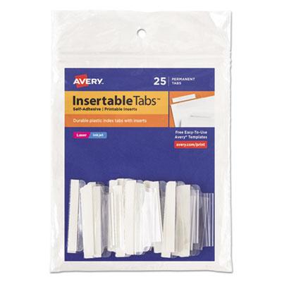 View larger image of Insertable Index Tabs with Printable Inserts, 1/5-Cut, Clear, 1.5" Wide, 25/Pack