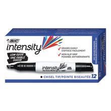 Intensity Low Odor Dry Erase Marker, Broad Chisel Tip, Black, Dozen