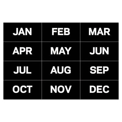 View larger image of Interchangeable Magnetic Board Accessories, Months of Year, Black/White, 2" x 1", 12 Pieces