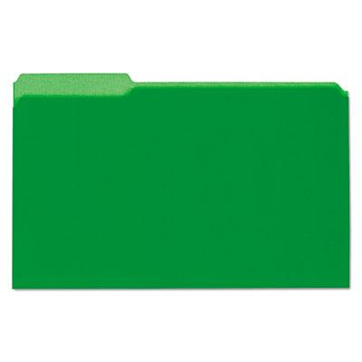 View larger image of Interior File Folders, 1/3-Cut Tabs, Legal Size, Green, 100/Box