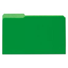 Interior File Folders, 1/3-Cut Tabs, Legal Size, Green, 100/Box