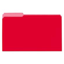 Interior File Folders, 1/3-Cut Tabs, Legal Size, Red, 100/Box