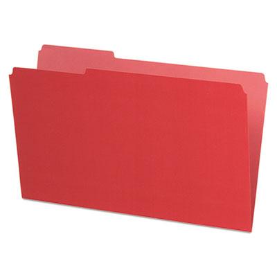View larger image of Interior File Folders, 1/3-Cut Tabs, Legal Size, Red, 100/Box