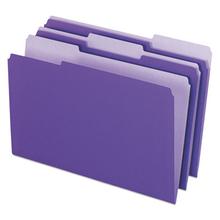 Interior File Folders, 1/3-Cut Tabs, Legal Size, Violet, 100/Box