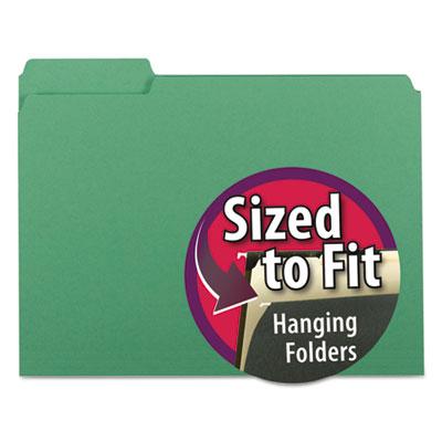View larger image of Interior File Folders, 1/3-Cut Tabs, Letter Size, Green, 100/Box