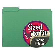 Interior File Folders, 1/3-Cut Tabs, Letter Size, Green, 100/Box