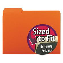Interior File Folders, 1/3-Cut Tabs, Letter Size, Orange, 100/Box