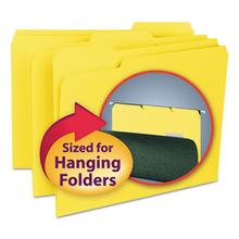Interior File Folders, 1/3-Cut Tabs, Letter Size, Yellow, 100/Box