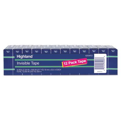 View larger image of Invisible Permanent Mending Tape, 1" Core, 0.75" x 83.33 ft, Clear, 12/Pack