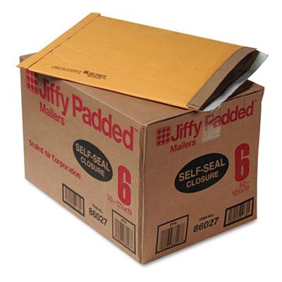 View larger image of Jiffy Padded Mailer, #6, Paper Padding, Self-Adhesive Closure, 12.5 x 19, Natural Kraft, 50/Carton
