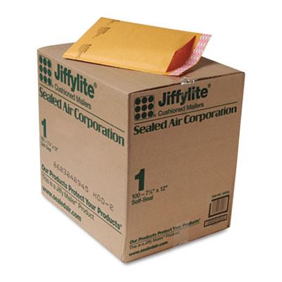 View larger image of Jiffylite Self-Seal Bubble Mailer, #1, Barrier Bubble Air Cell Cushion, Self-Adhesive Closure, 7.25 x 12, Brown Kraft, 100/CT