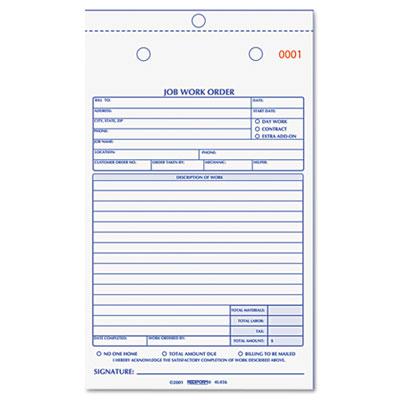View larger image of Job Work Order Book, Two-Part Carbonless, 5.5 x 8.5, 50 Forms Total