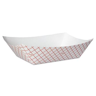 View larger image of Kant Leek Polycoated Paper Food Tray, 3 lb Capacity, 8.4 x 5.8 x 2.1, Red Plaid, 250/Bag, 2 Bags/Carton