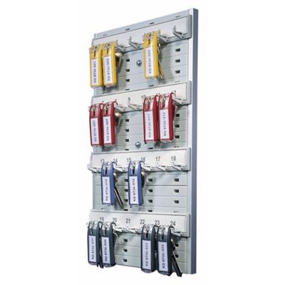 View larger image of Key Rack, 24-Tag Capacity, Plastic, Gray, 8.38 x 1.38 x 14.13