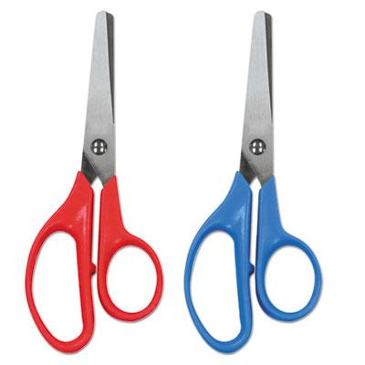 View larger image of Kids' Scissors, Rounded Tip, 5" Long, 1.75" Cut Length, Assorted Straight Handles, 2/Pack