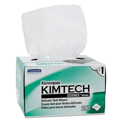 View larger image of Kimwipes Delicate Task Wipers, 1-Ply, 4.4 x 8.4, Unscented, White, 280/Box, 30 Boxes/Carton