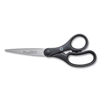 View larger image of KleenEarth Basic Plastic Handle Scissors, Pointed Tip, 7" Long, 2.8" Cut Length, Black Straight Handle