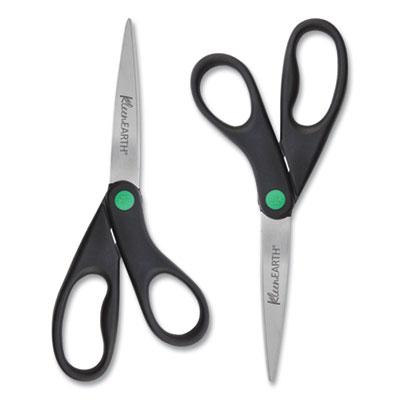 View larger image of KleenEarth Scissors, 8" Long, 3.25" Cut Length, Black Straight Handles, 2/Pack
