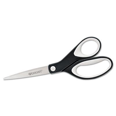 View larger image of KleenEarth Soft Handle Scissors, 8" Long, 3.25" Cut Length, Black/Gray Straight Handle