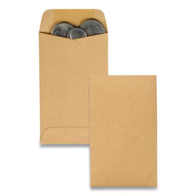 View larger image of Kraft Coin and Small Parts Envelope, #3, Square Flap, Gummed Closure, 2.5 x 4.25, Brown Kraft, 500/Box