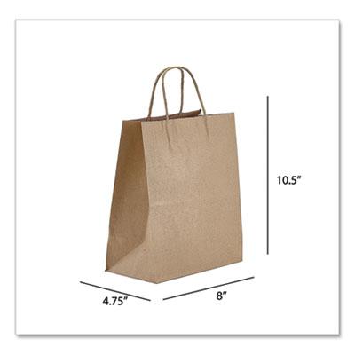 View larger image of Kraft Paper Bags, Tempo, 8 x 4.75 x 10.5, Natural, 250/Carton