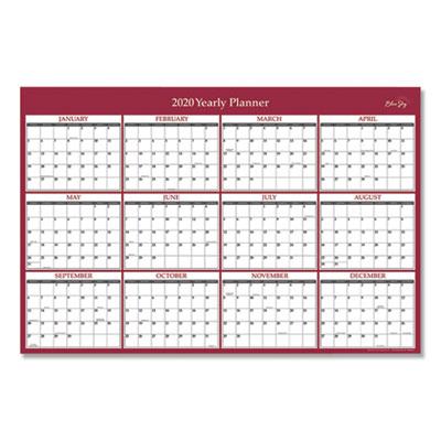 View larger image of Classic Red Laminated Erasable Wall Calendar, Classic Red Artwork, 36 x 24, White/Red/Gray Sheets, 12-Month (Jan-Dec): 2023