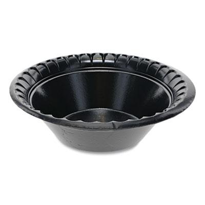 View larger image of Placesetter Deluxe Laminated Foam Dinnerware, Bowl, 12 oz, 6" dia, Black, 1,000/Carton