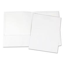 Laminated Two-Pocket Portfolios, Cardboard Paper, 100-Sheet Capacity, 11 X 8.5, White, 25/box