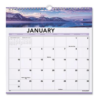 View larger image of Landscape Monthly Wall Calendar, Landscapes Photography, 12 x 12, White/Multicolor Sheets, 12-Month (Jan to Dec): 2023