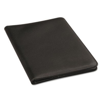 View larger image of Leather-Look Pad Folio, Inside Flap Pocket w/Card Holder, Black
