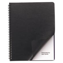 Leather Look Presentation Covers for Binding Systems, 11 x 8.5, Black, 200 Sets/Box