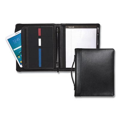 View larger image of Leather Multi-Ring Zippered Portfolio, Two-Part, 1" Cap, 11 x 13 1/2, Black