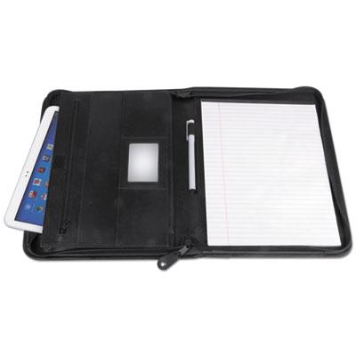 View larger image of Leather Textured Zippered PadFolio with Tablet Pocket, 10 3/4 x 13 1/8, Black