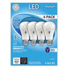 LED Daylight A19 Dimmable Light Bulb, 10 W, 4/Pack