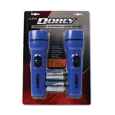 View larger image of LED Flashlight Pack, 1 D Battery (Included), Blue, 2/Pack