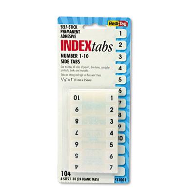 View larger image of Legal Index Tabs, Preprinted Numeric: 1 to 10, 1/12-Cut, White, 0.44" Wide, 104/Pack