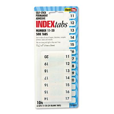 View larger image of Legal Index Tabs, Preprinted Numeric: 11 to 20, 1/12-Cut, White, 0.44" Wide, 104/Pack
