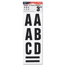 Letters, Numbers and Symbols, Self Adhesive, Black, 3"h, 64 Characters