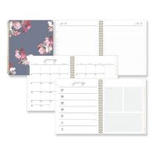 Life Note-It Leah Weekly/Monthly Notes Planner, Floral Artwork, 11 x 8.5, Gray/Pink/White Cover, 12-Month (Jan to Dec): 2024