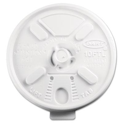 View larger image of Lift N' Lock Plastic Hot Cup Lids, Fits 10oz Cups, White, 1000/Carton